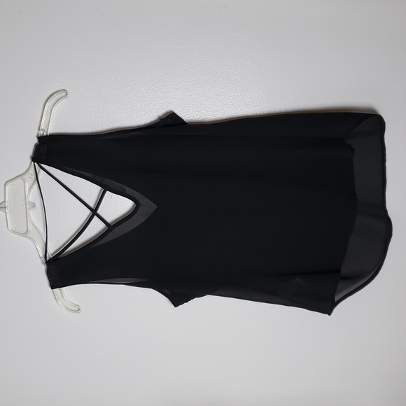 Maurices black semi sheer beaded chest strappy tank top. Women's size medium - Picture 9 of 9